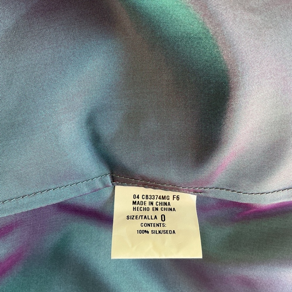 Vintage Iridescent Classic Silk Button Front Blouse Top Garfield & Marks - Picture 7 of 8